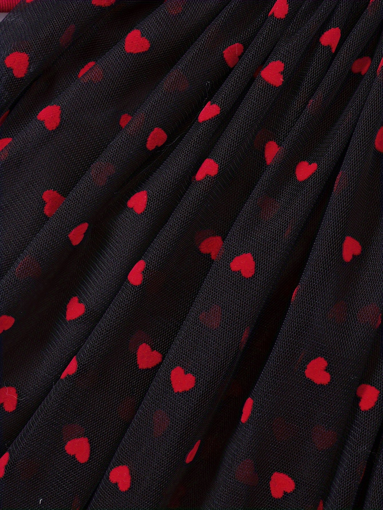 Girls' Red Halter Crop Top & Heart Tulle Skirt Set Wholesale