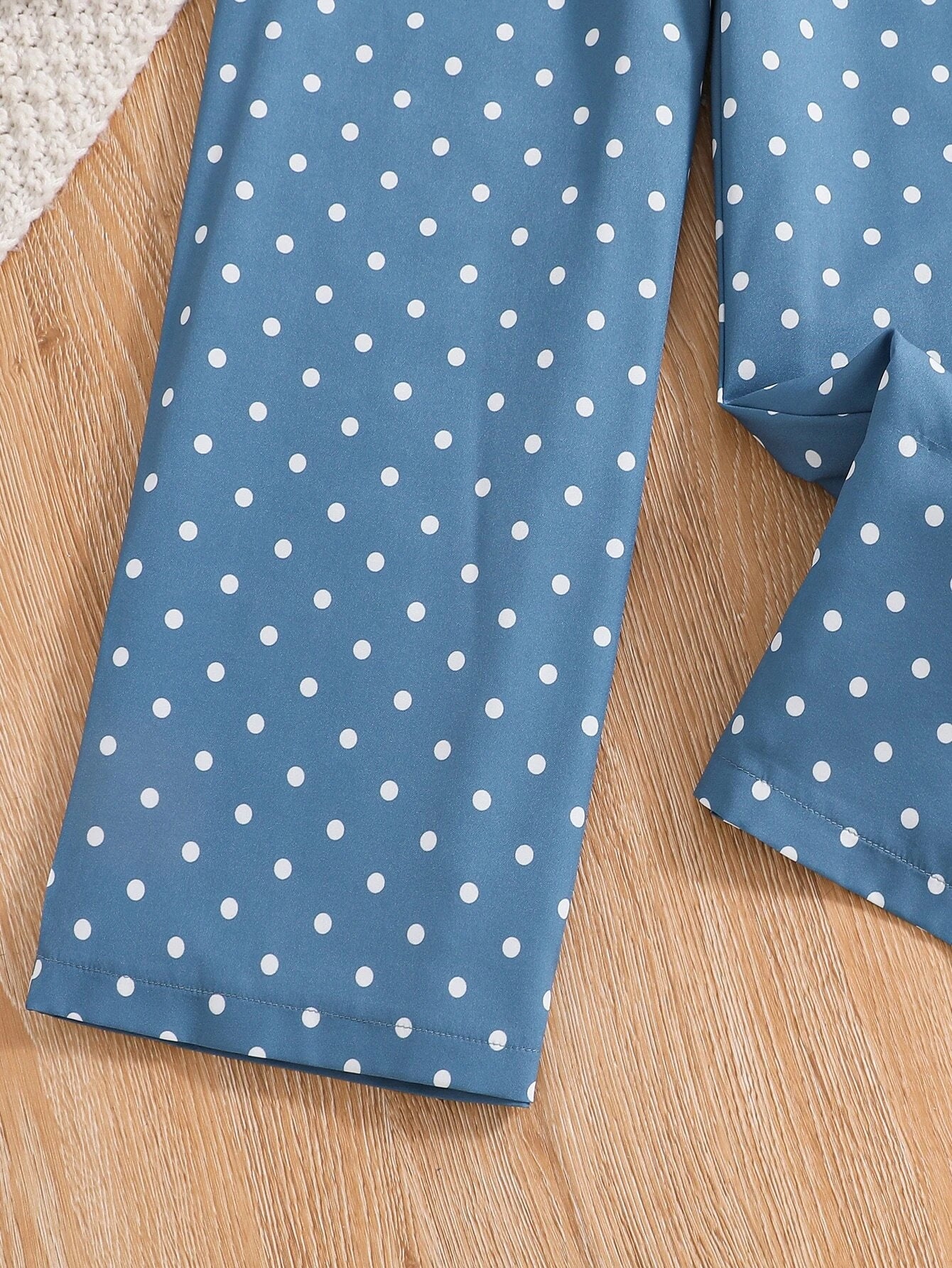 Girls' Ribbed Crewneck Top & Polka Dot Pants set Wholesale