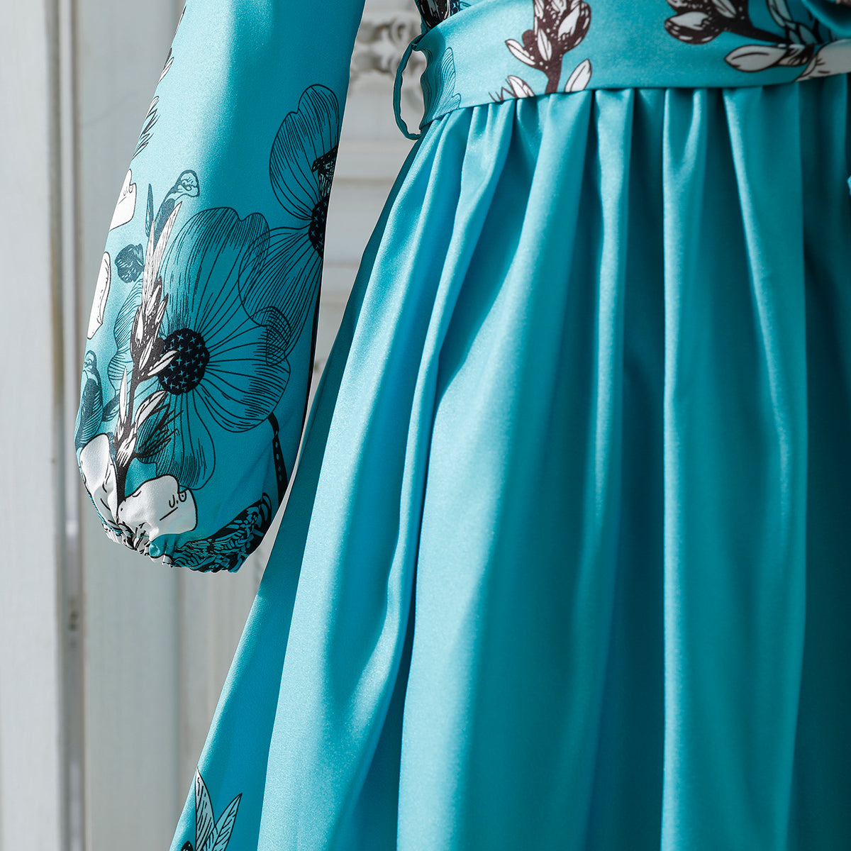 irls' Long-Sleeve Floral Maxi Dress Wholesale