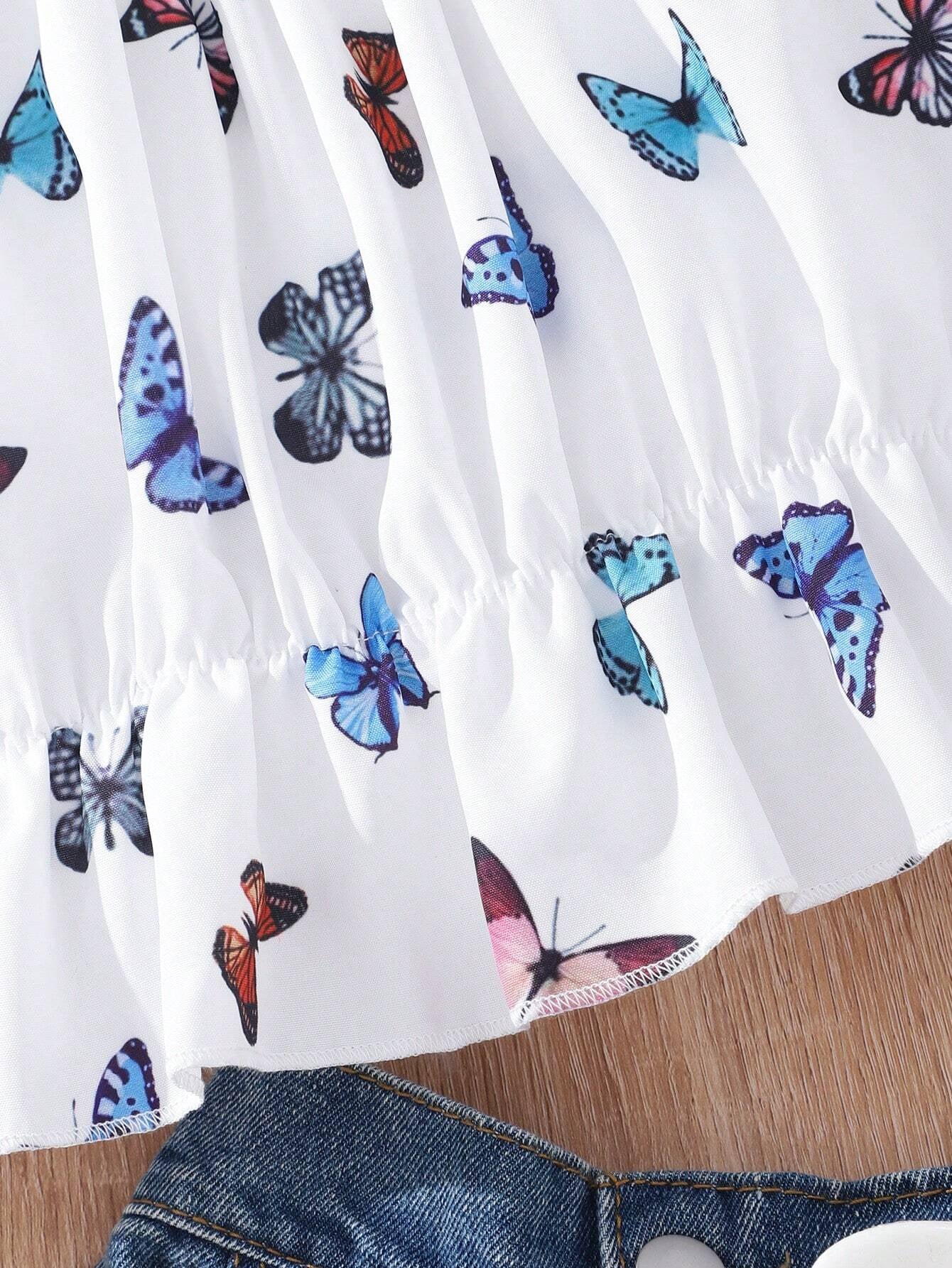 Girls' Off-Shoulder Top & High-Waisted Belted Pants Set Wholesale