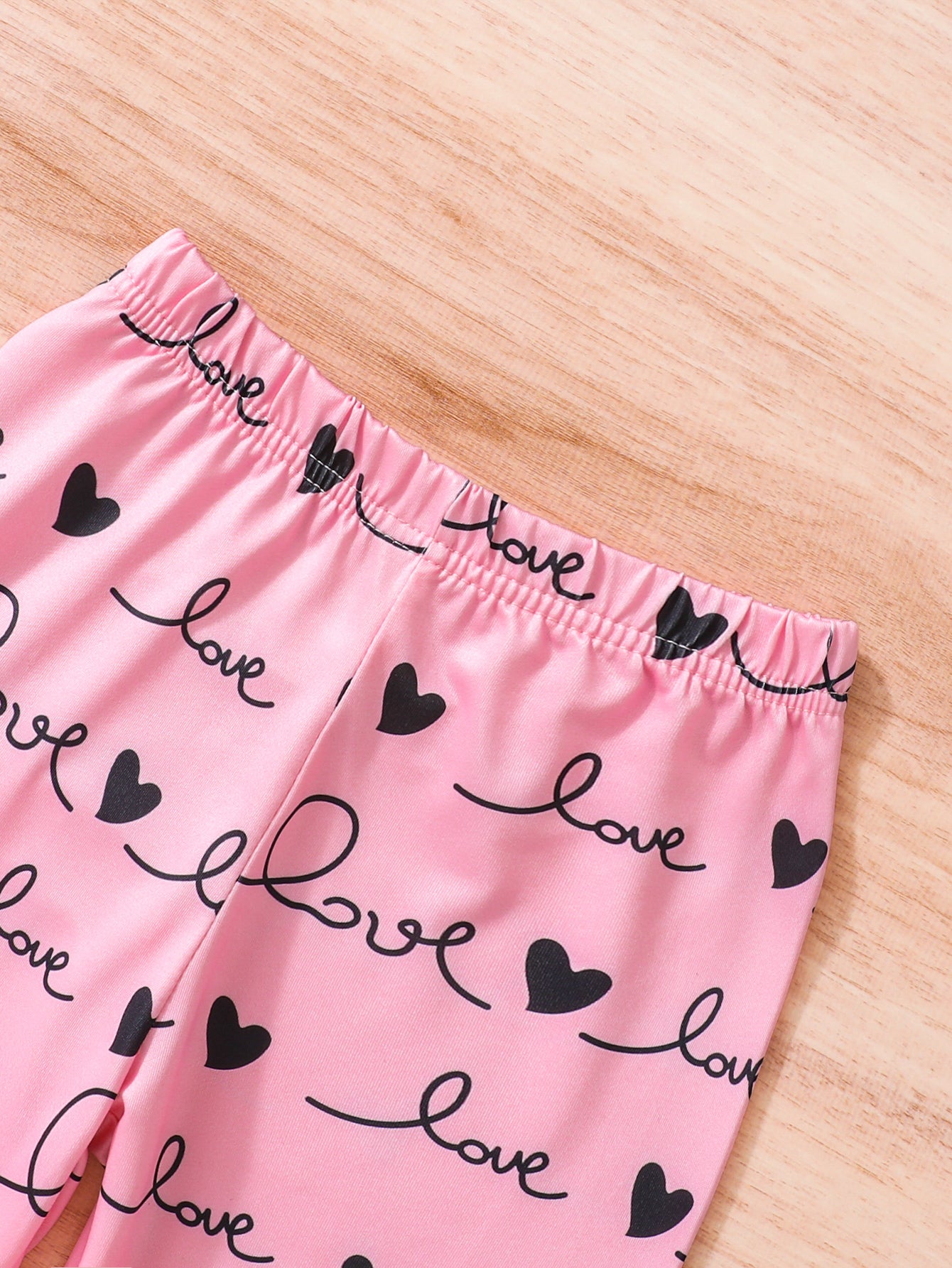 Girls' Black Ruffle Top & Pink Leggings Set Wholesale