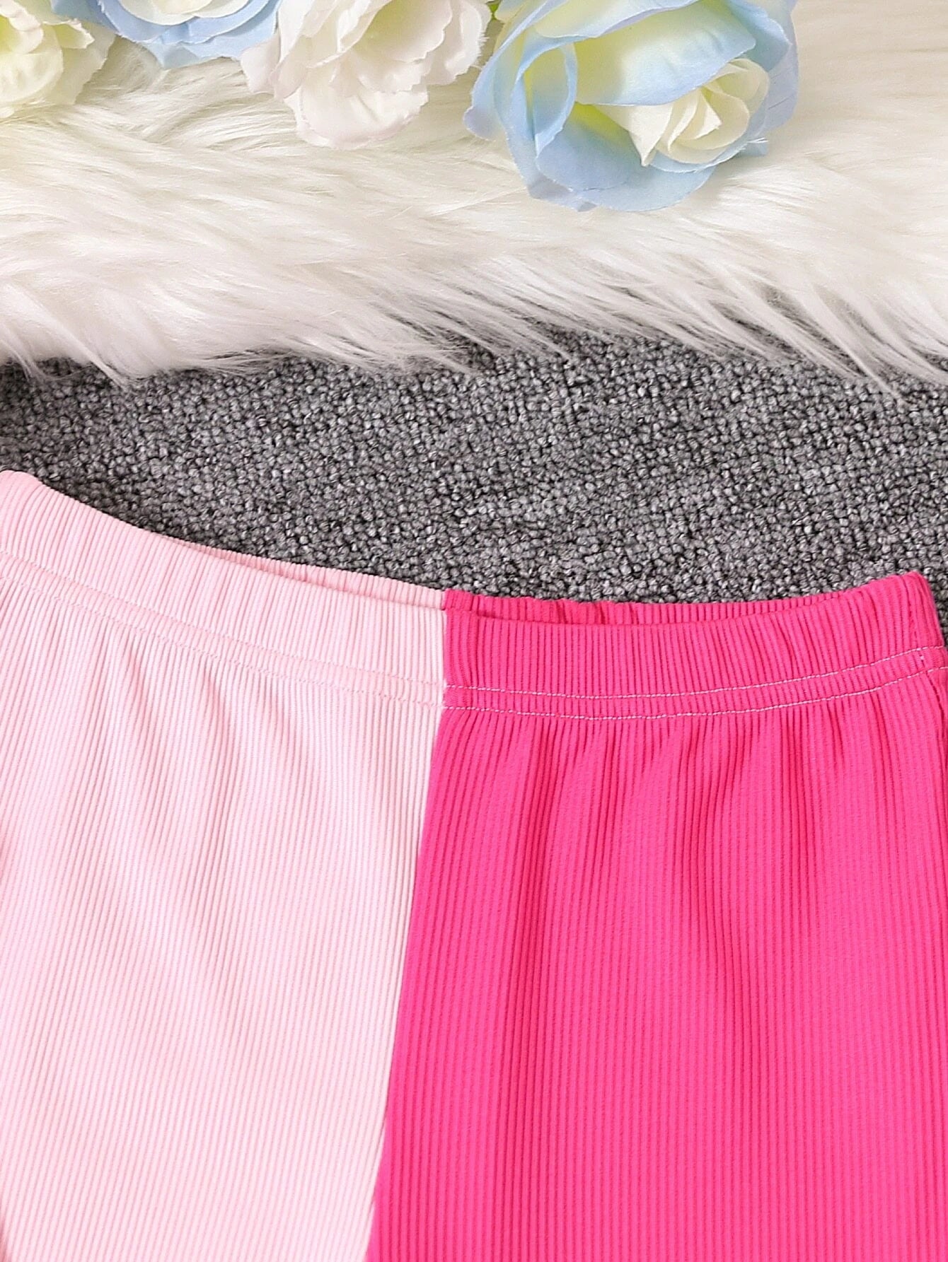Girls'Color Block Flared Pants Set Wholesale