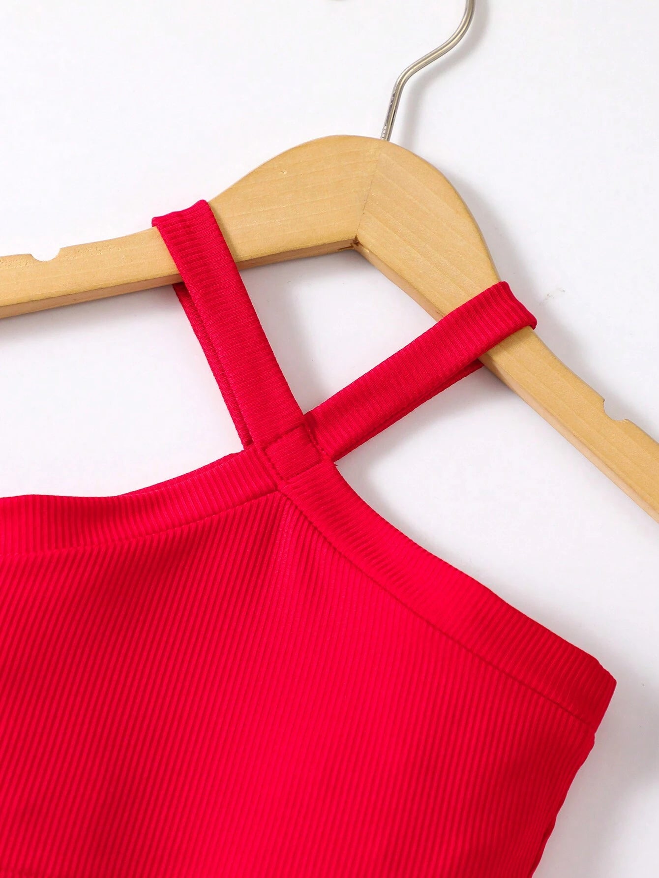 Girls' Red Halter Crop Top & Heart Tulle Skirt Set Wholesale