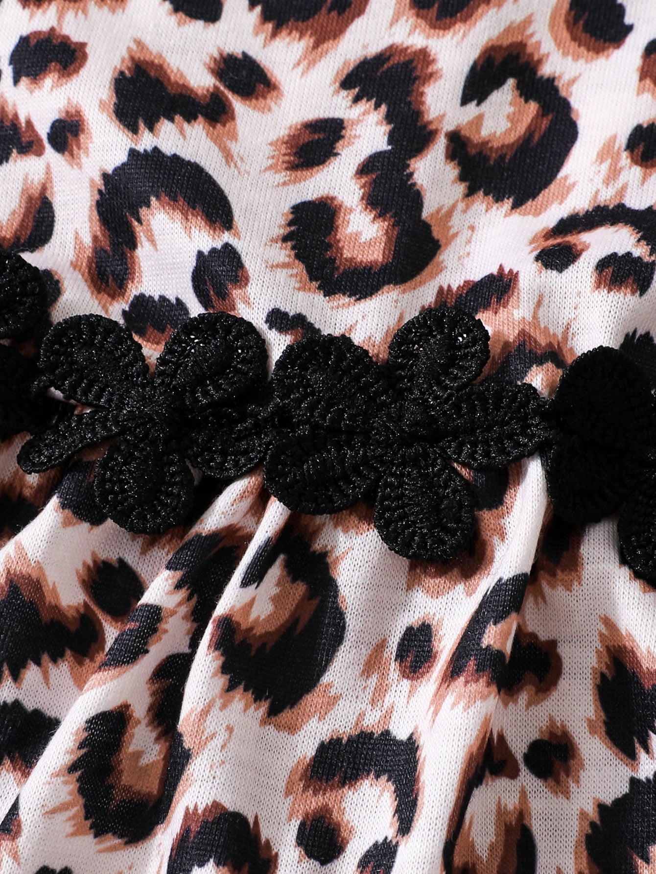 Girls' Leopard Print Dress with Flared Sleeves Wholesale