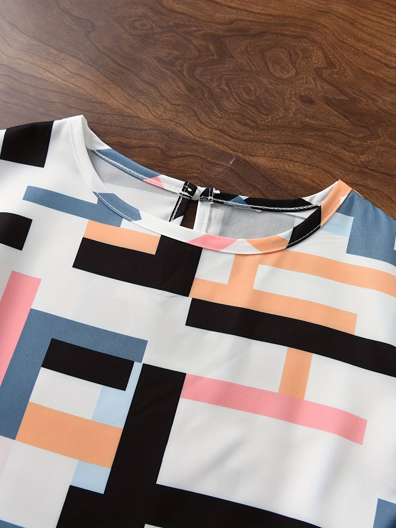 Girls' Geometric Print Belted Tunic Dress Wholesale
