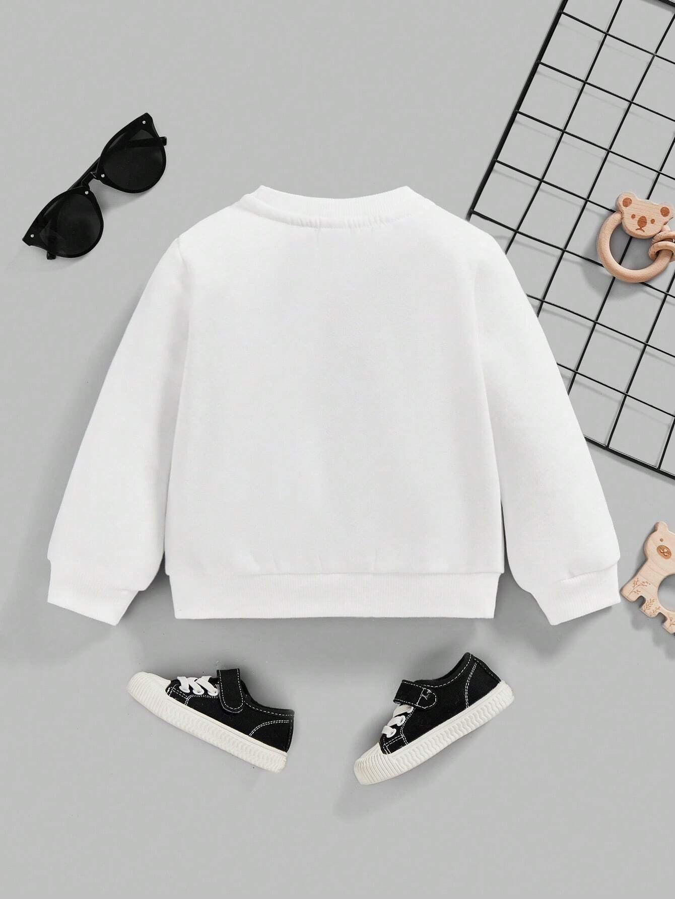 Girls' Graphic Sweatshirt & Faux Denim Cargo Pants Set Wholesale