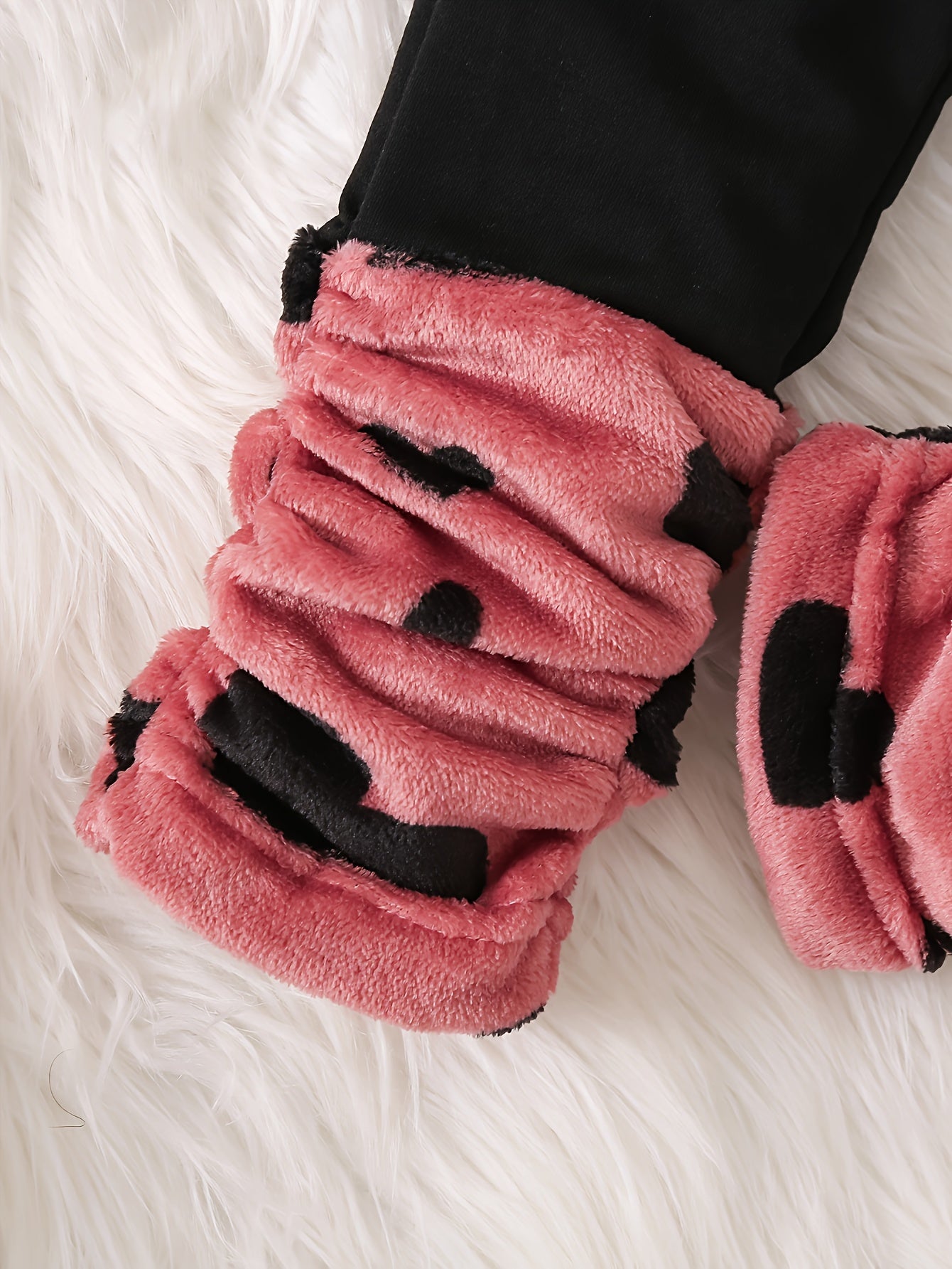 Heart Print Plush Sweatshirt & Leggings Set for Girls Wholesale