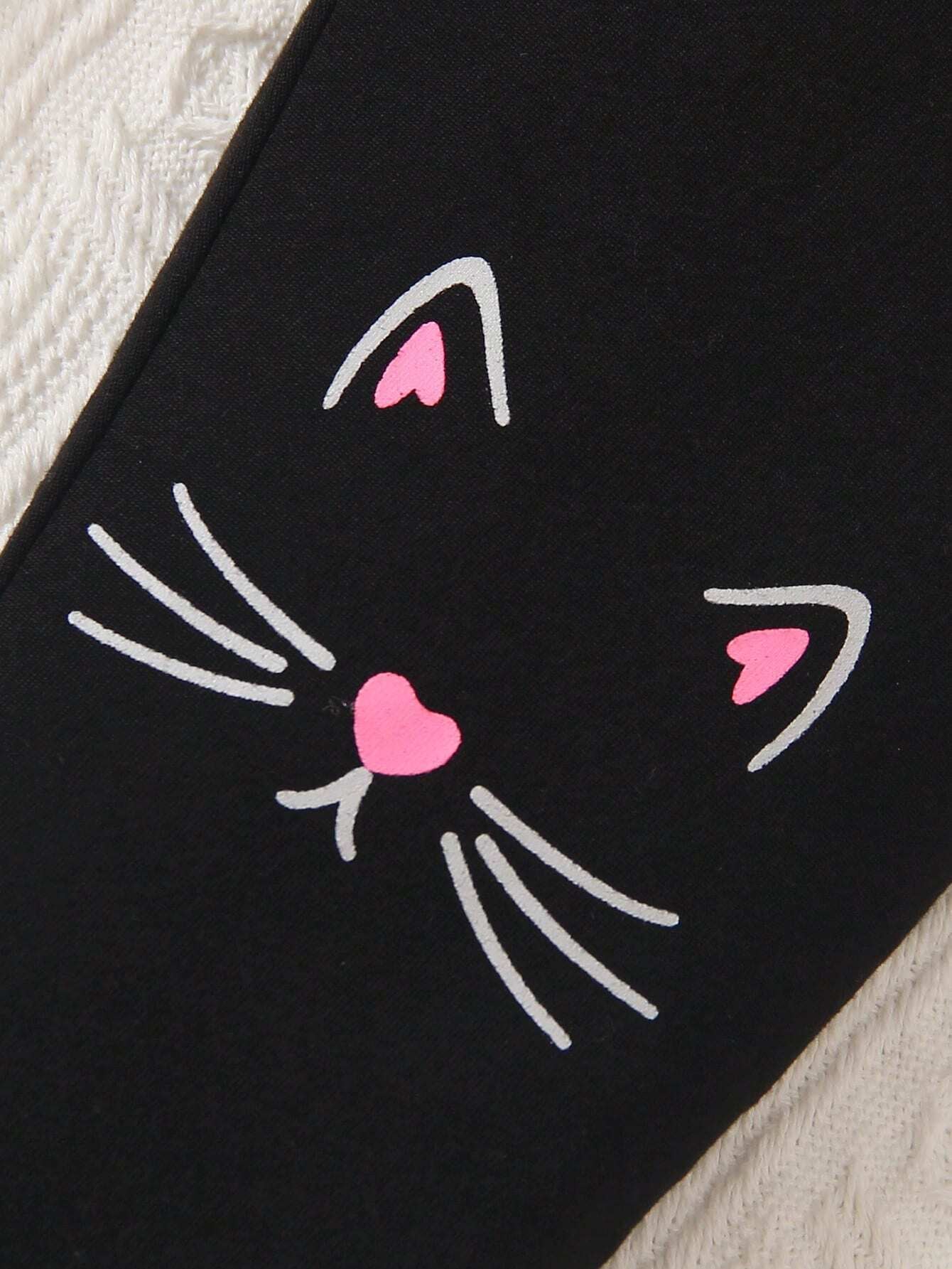 Quilted Cat Face Sweatshirt & Leggings Set for Girls Wholesale