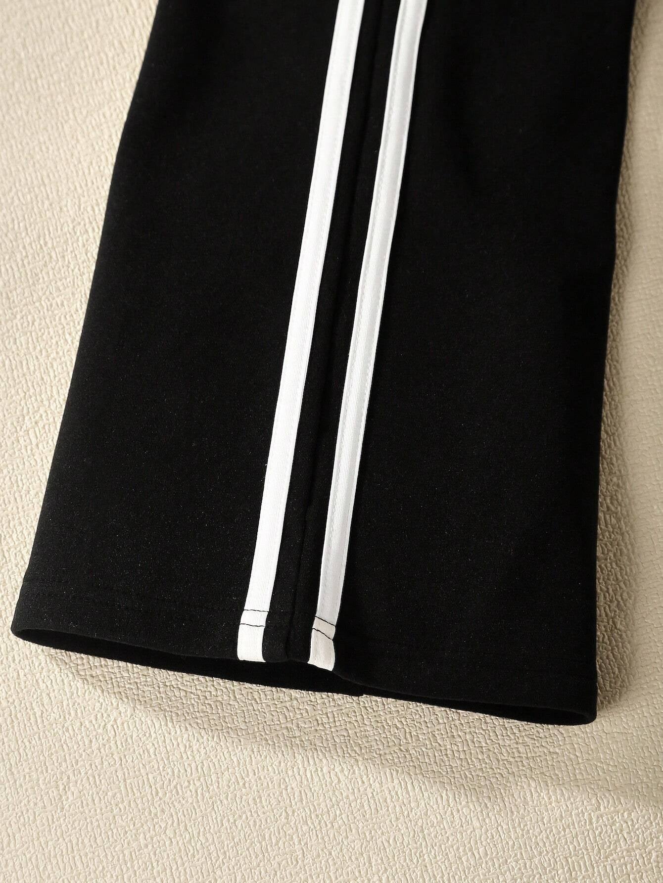 Polo Sweatshirt & Flared Track Pants Set for Girls