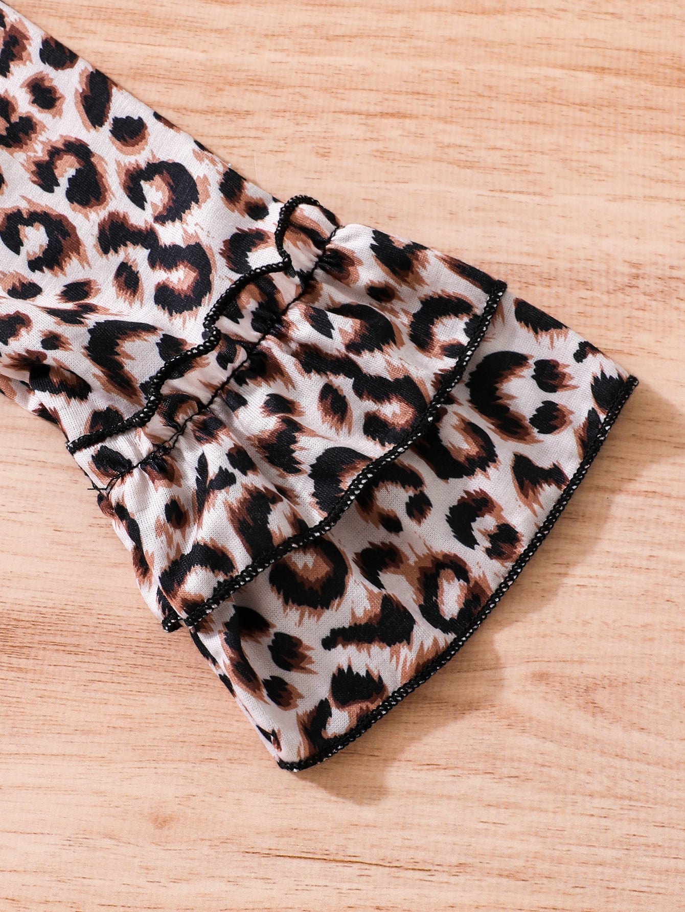 Girls' Leopard Print Dress with Flared Sleeves Wholesale