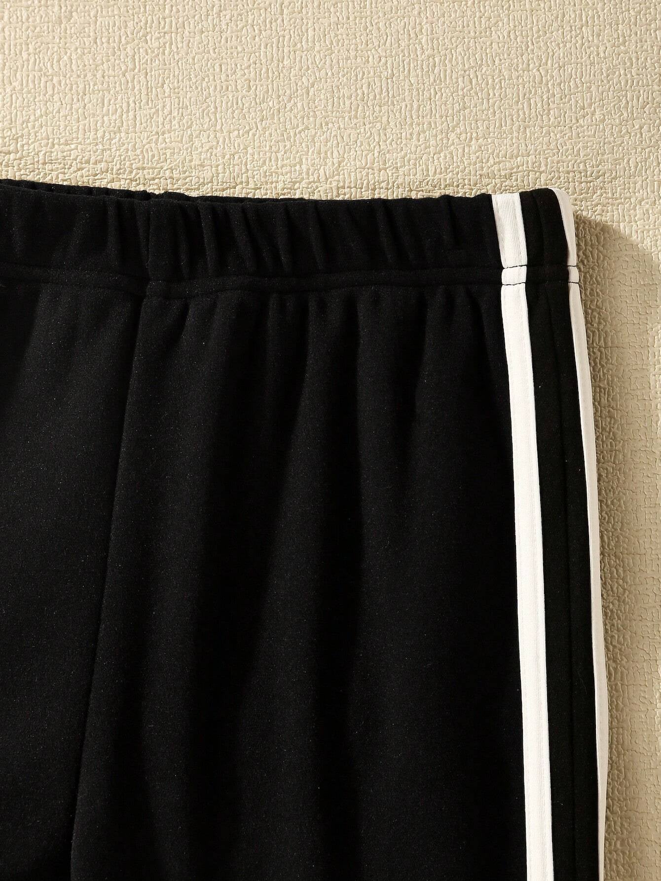 Polo Sweatshirt & Flared Track Pants Set for Girls