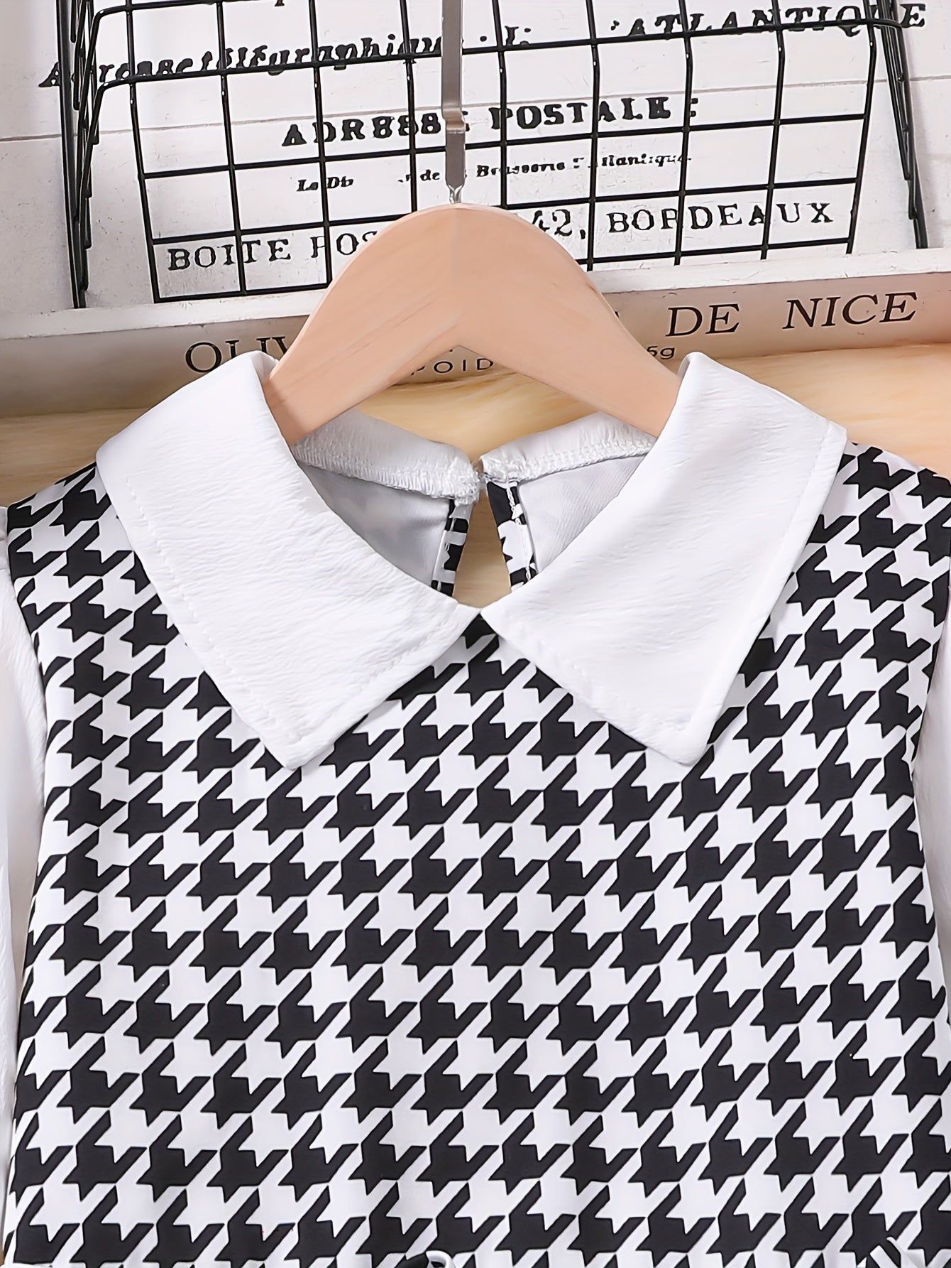 Girls' Houndstooth Peplum Top and Flared Pants Set Wholesale