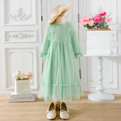 Girls' Light Blue Ruffled Tulle Dress – Wholesale