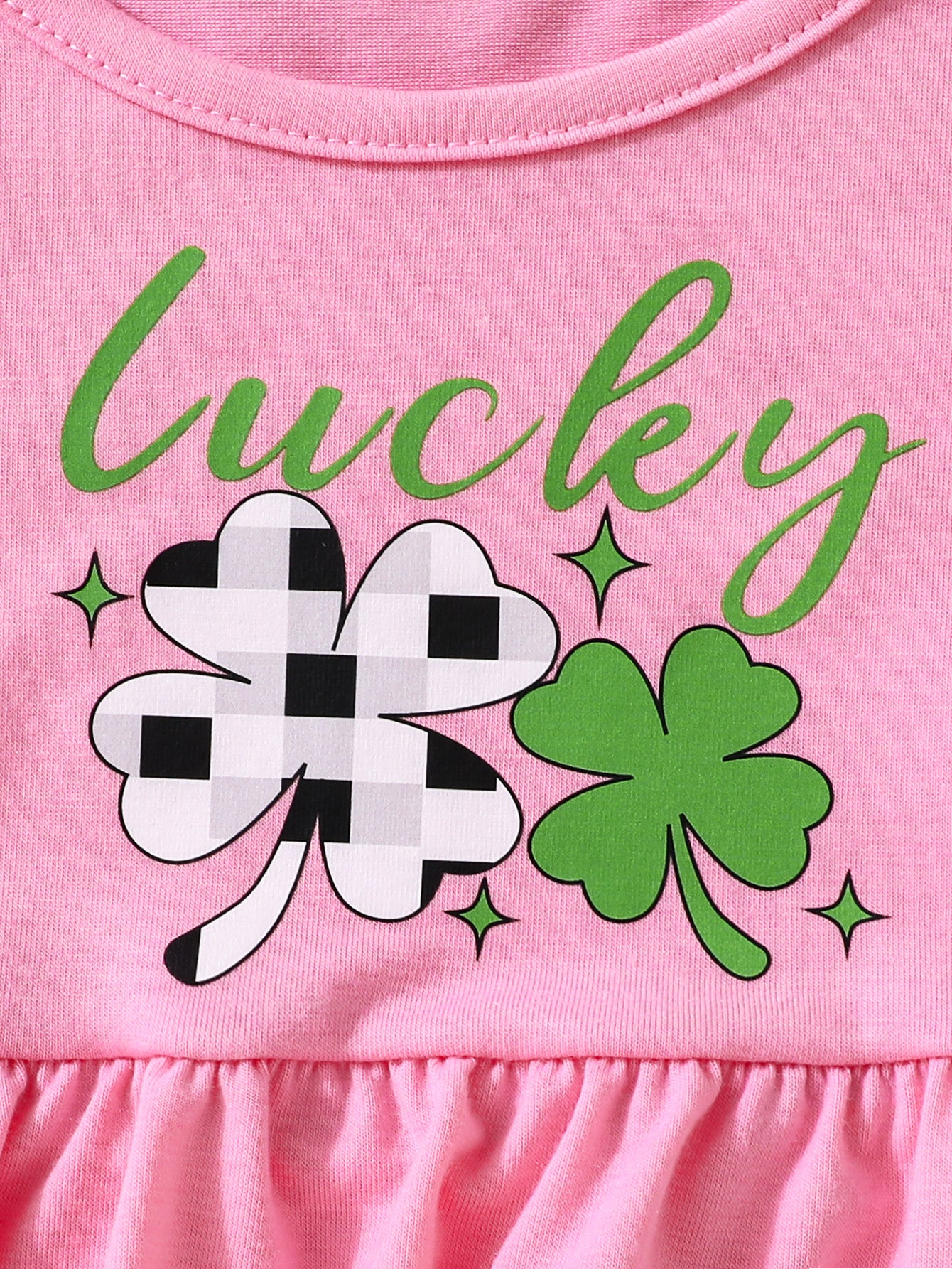 Girls' Lucky Clover Ruffle Tunic & Flared Pants Set Wholesale