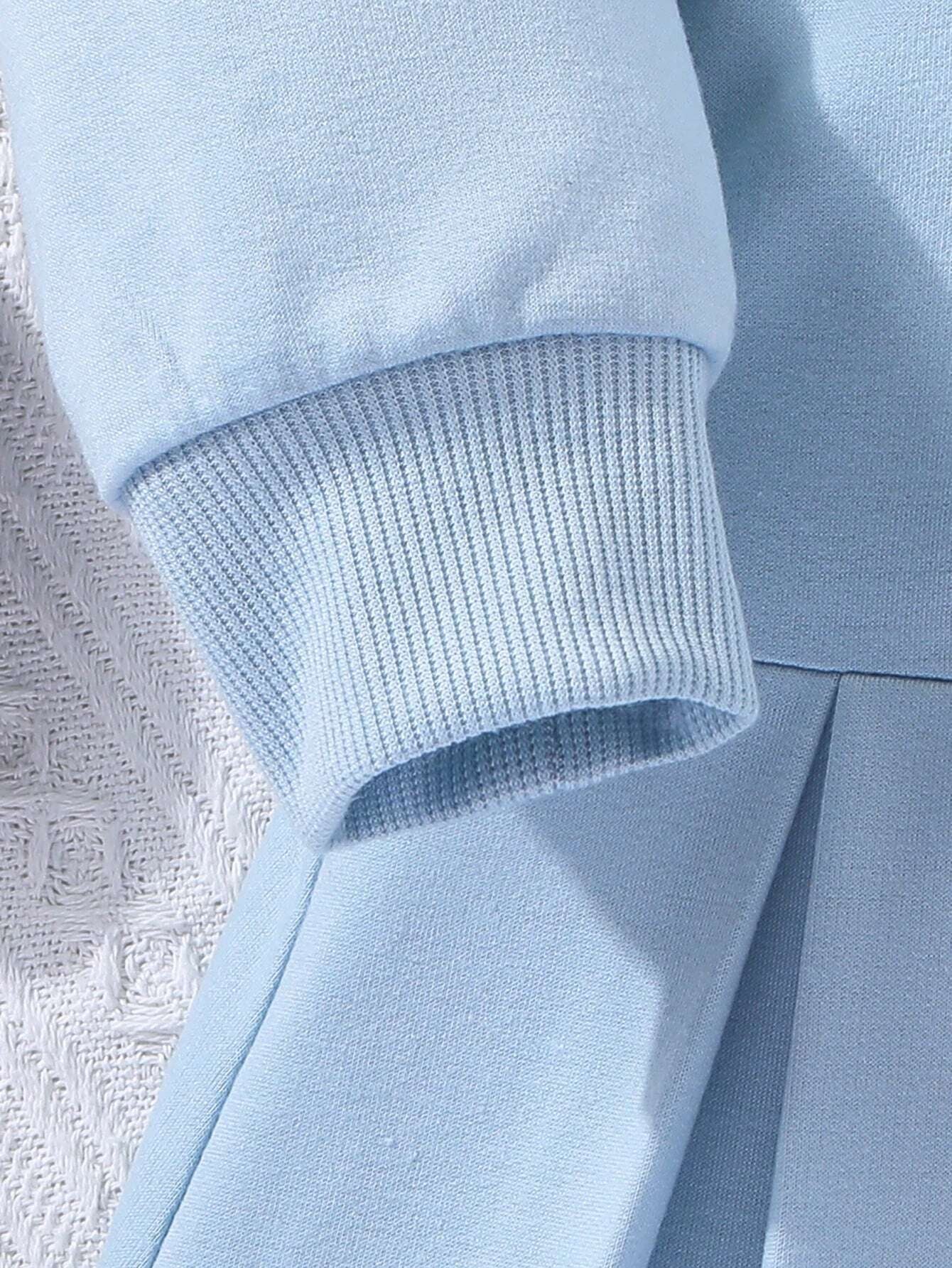 Trendy Girls' Light Blue "Brooklyn U.S.A." Pleated Polo Dress