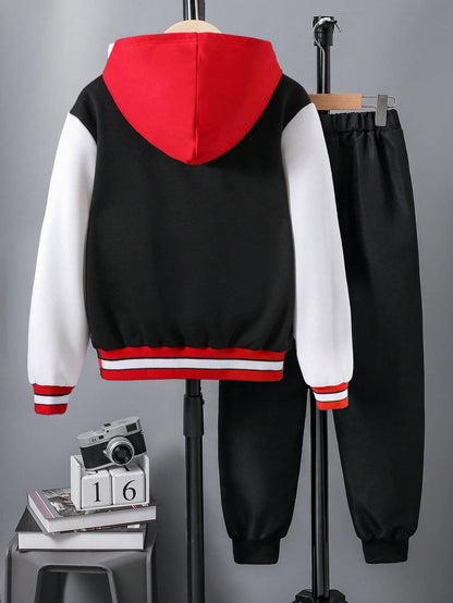 Boys' Urban Street Style Varsity Jacket & Joggers Set Wholesale