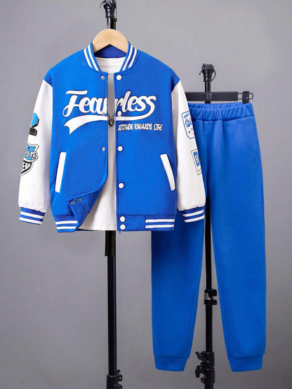 Fearless Varsity Jacket and Jogger Set for Boys Wholesale