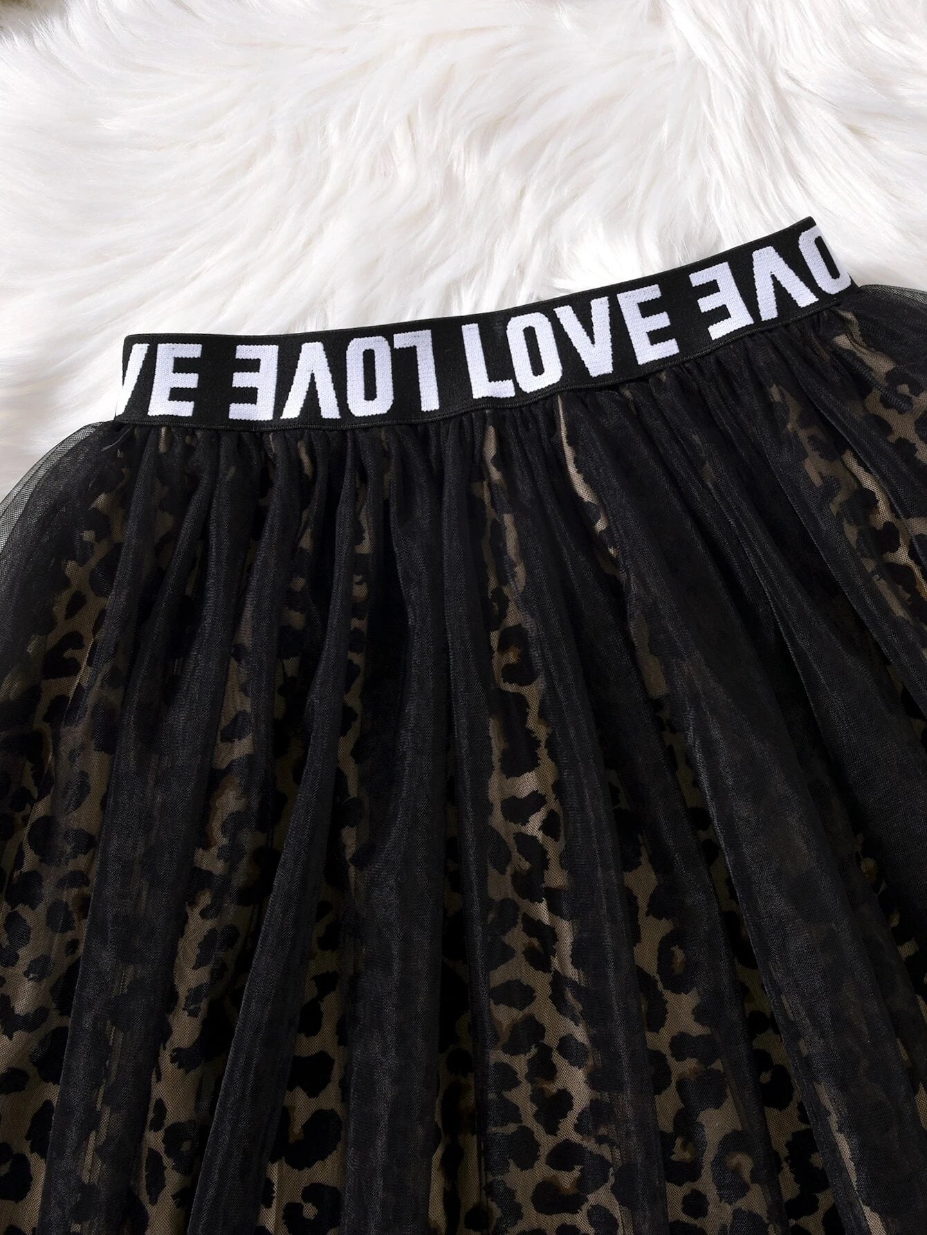 Girls'Sweatshirt and Leopard Print Tulle Skirt Set Wholesale