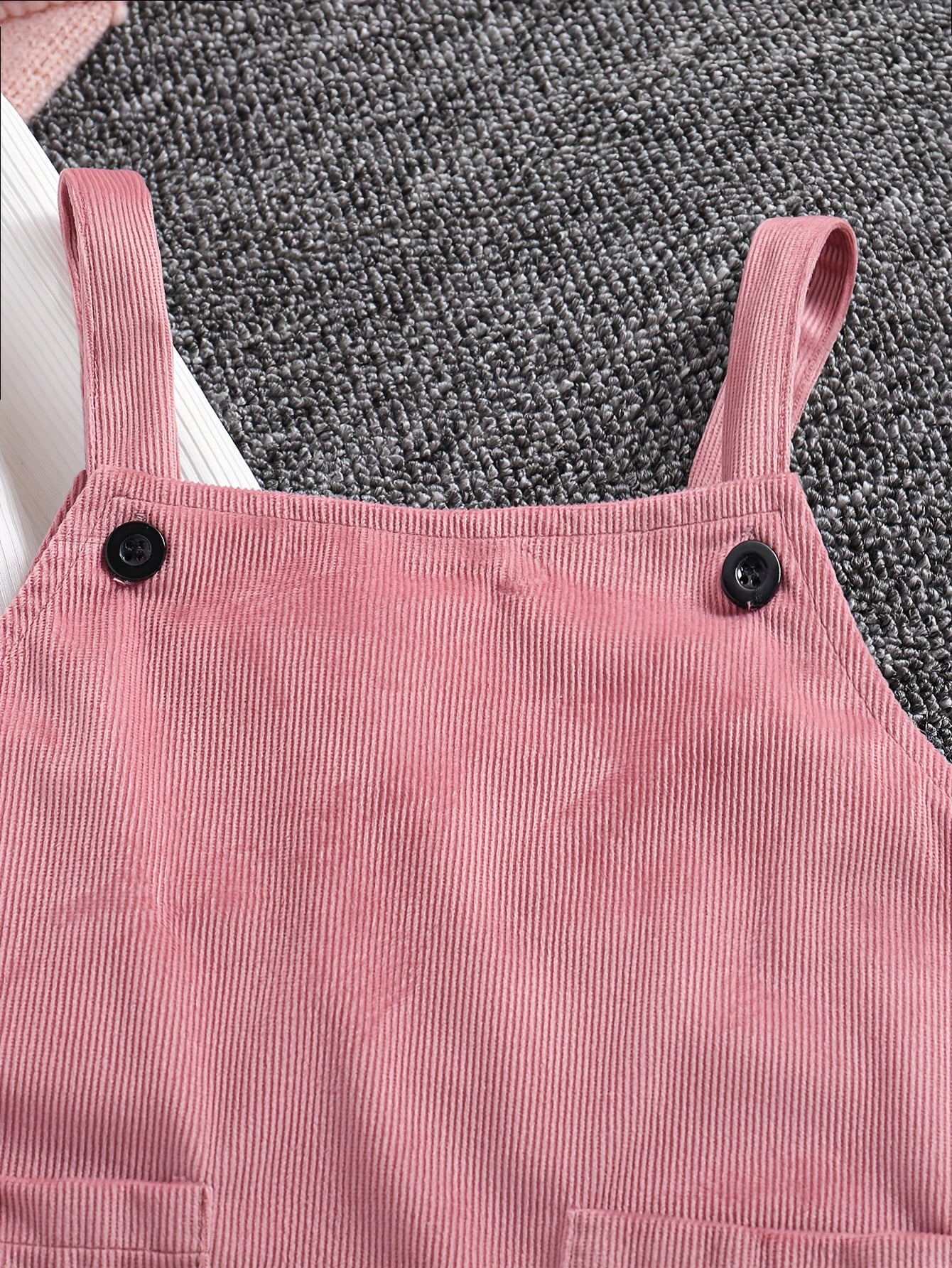 Girls’ Pink Fox Pinafore Dress Set Wholesale