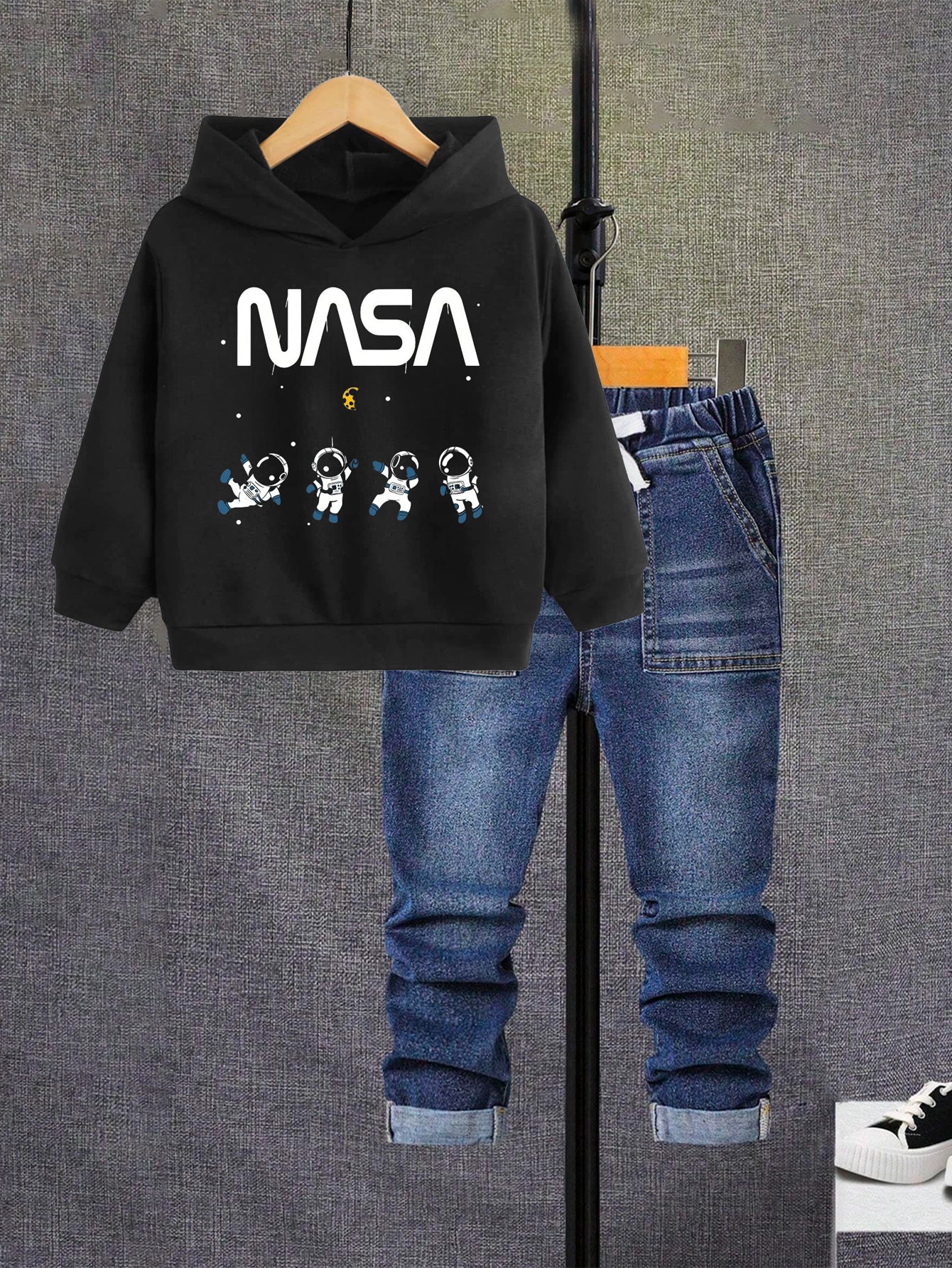 Boys' NASA Astronaut Hoodie & Denim Jeans Set Wholesale