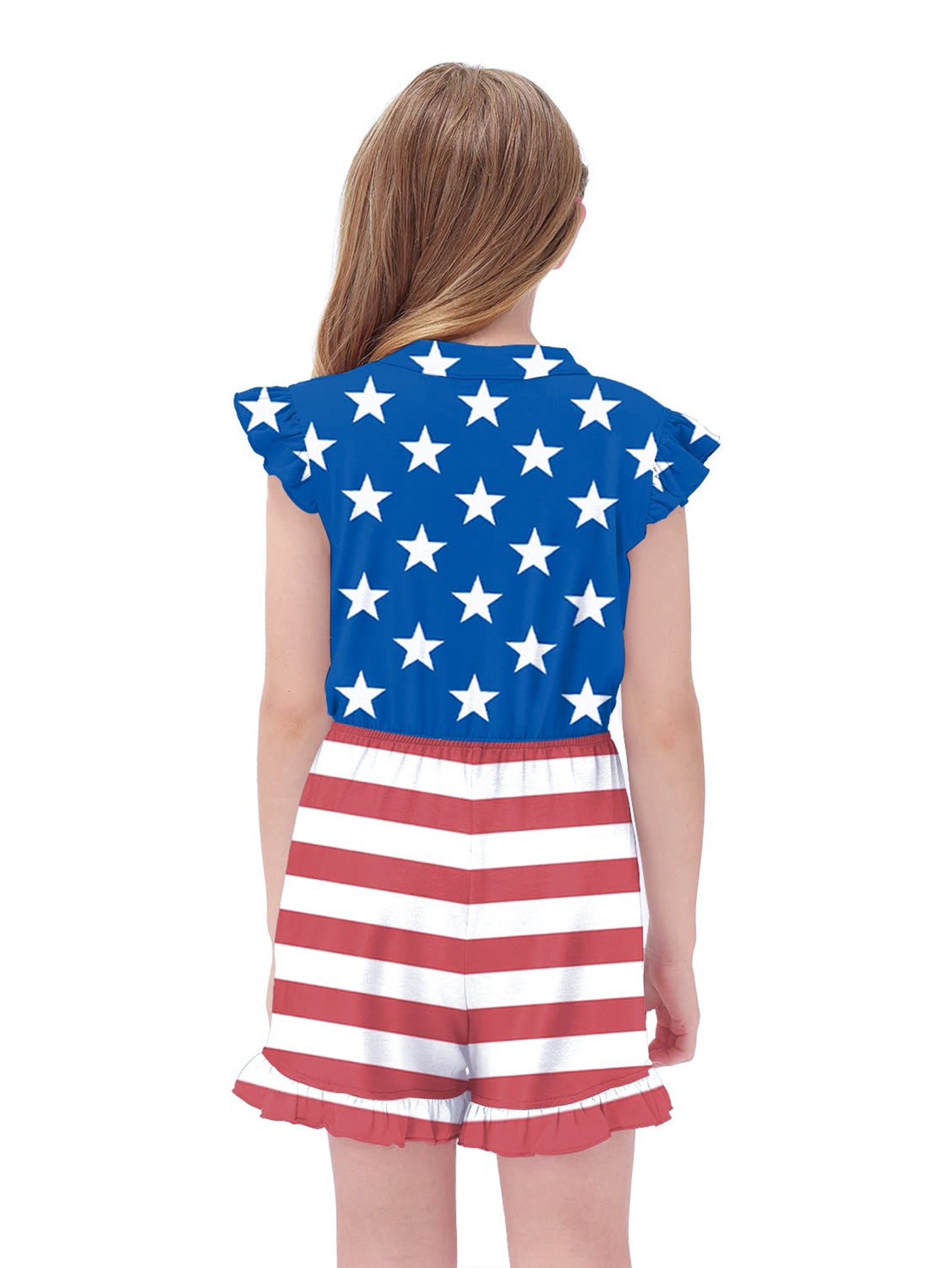 Patriotic Stars and Stripes Girls' Jumpsuit Wholesale