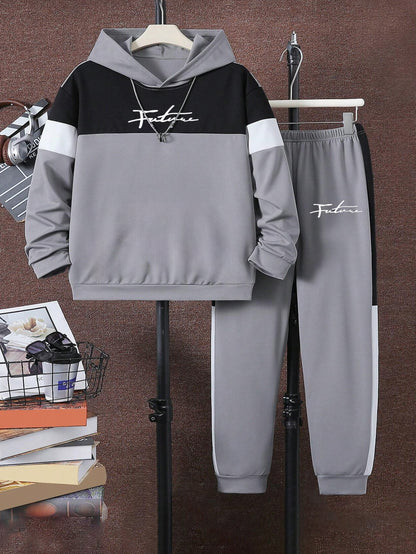 Boys Gray and Black 'Future' Hoodie and Jogger Set Wholesale