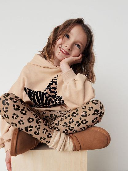 Girls'Star Hoodie & Leopard Leggings Set Wholesale