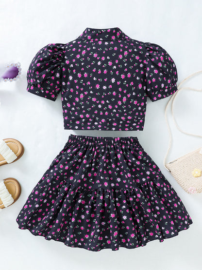 Girls' Floral Two-Piece Set Wholesale