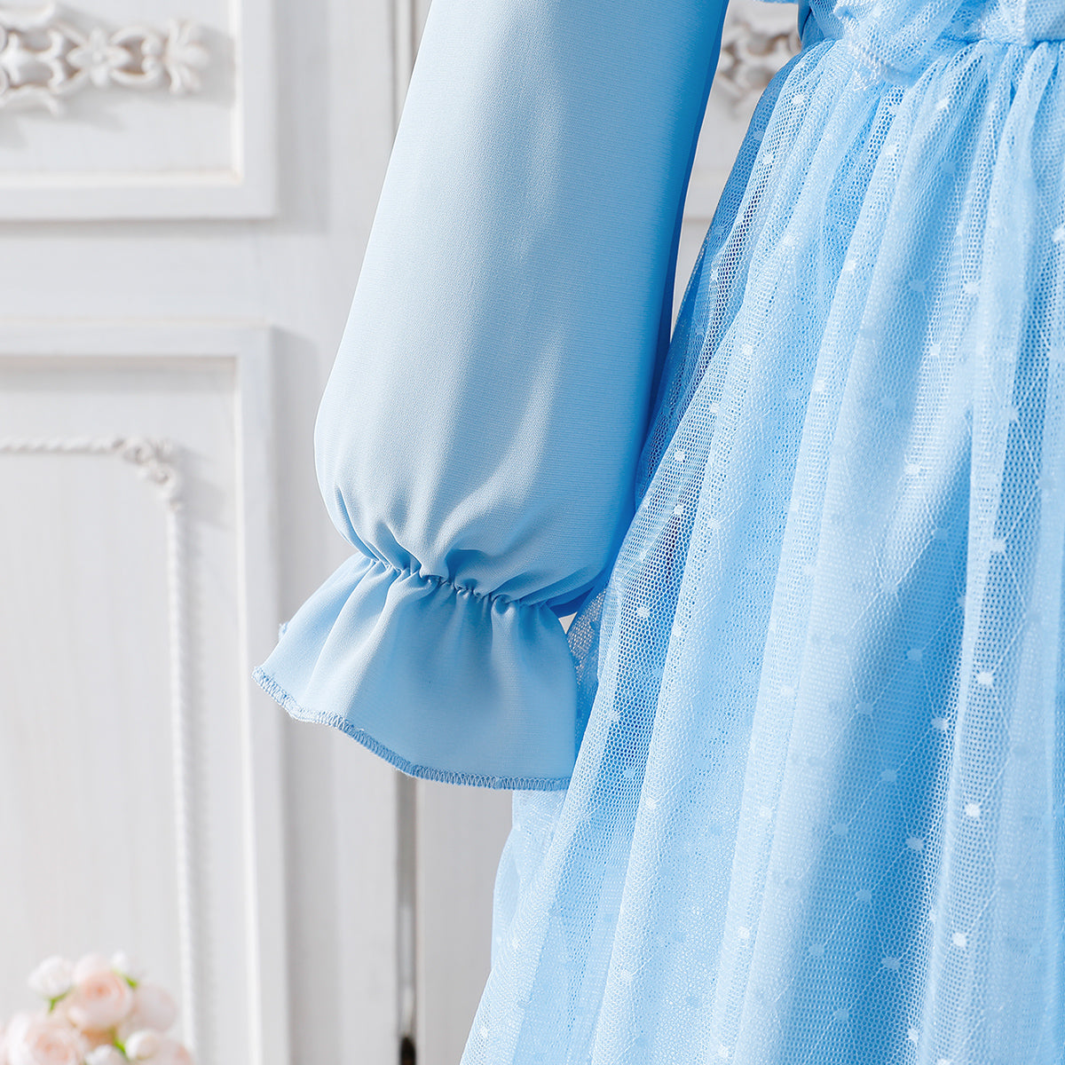 Girls' Light Blue Ruffled Tulle Dress – Wholesale