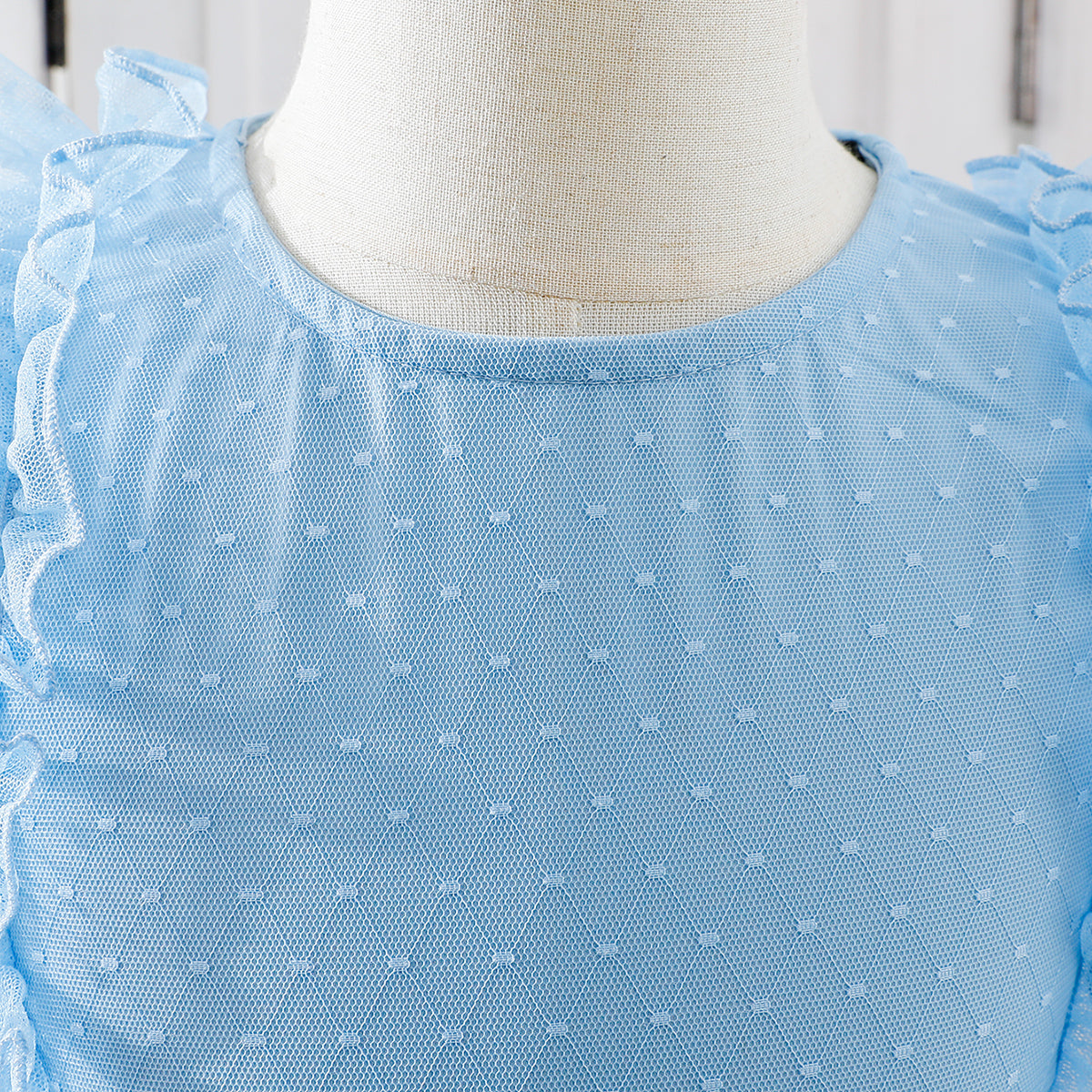 Girls' Light Blue Ruffled Tulle Dress – Wholesale