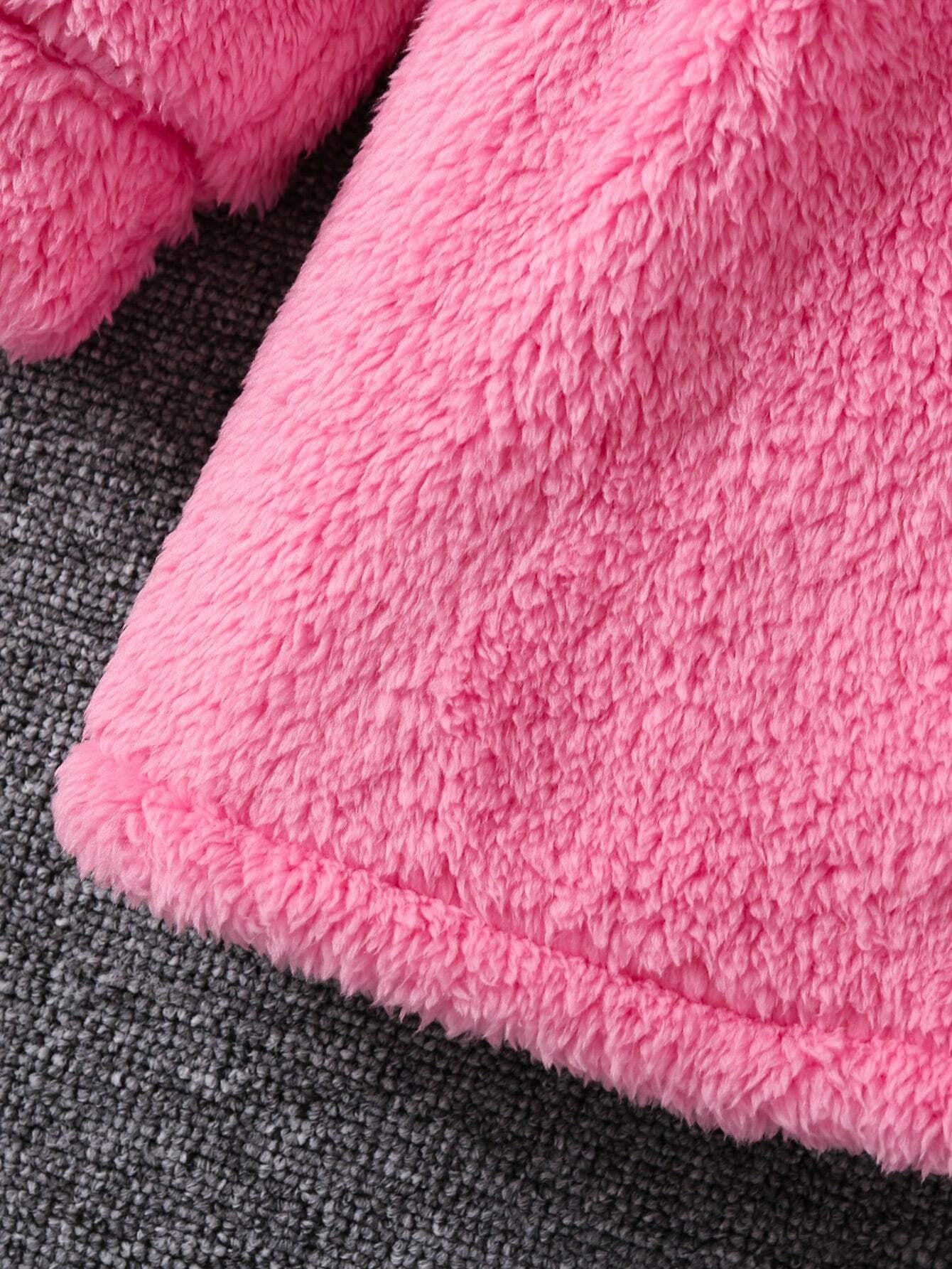 Adorable Pink Plush Toddler Coat with Cute Bunny Purse Wholesale