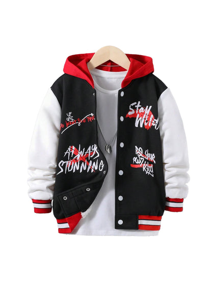 Boys' Urban Street Style Varsity Jacket & Joggers Set Wholesale