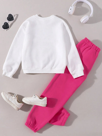 Girls' Los Angeles California Sweatshirt & Pink Jogger Set Wholesale