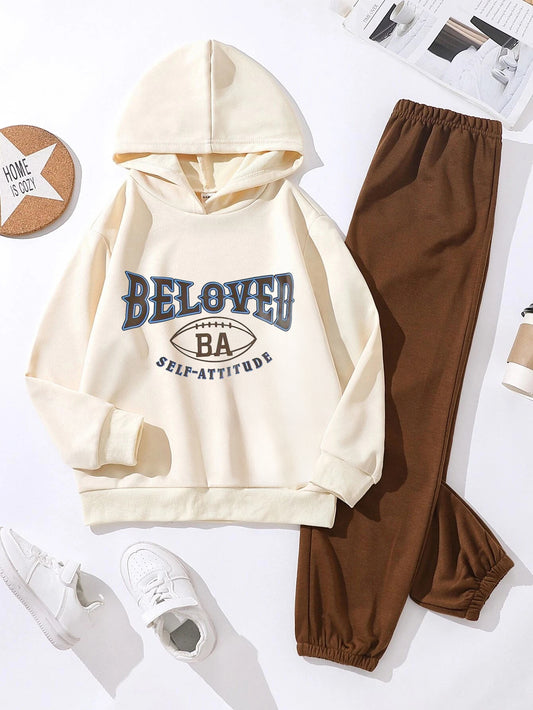 Trendy Boys' "Beloved" Hoodie and Jogger Set