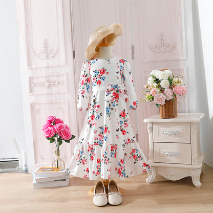 WhiteFloralDressForKids