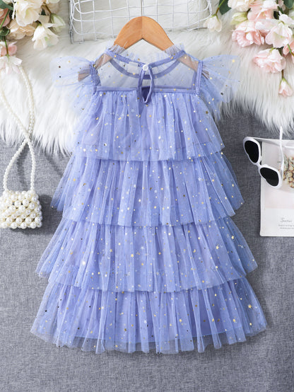 Girls' Starry Layered Tulle Dress Wholesale