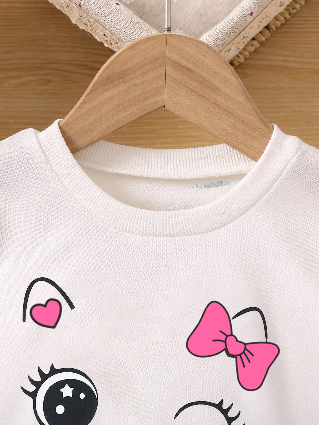 Girls' Cute Cat Graphic Sweatshirt & Pleated Skirt Set Wholesale