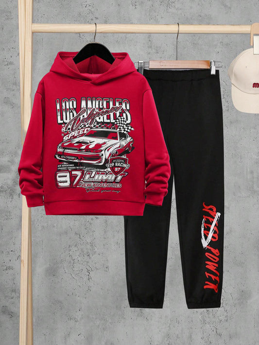 Boys'Racing Hoodie & Speed Power Joggers Set Wholesale