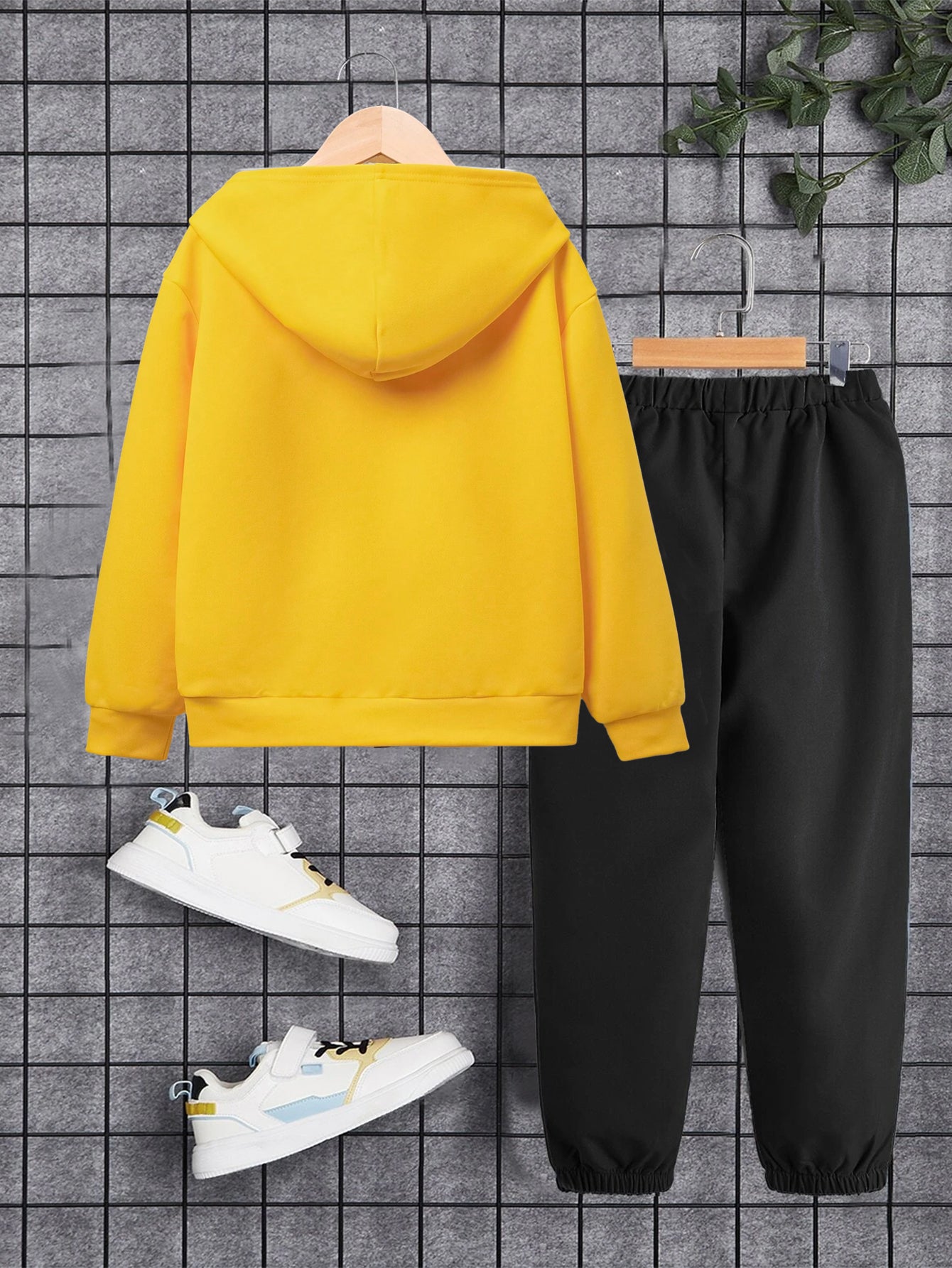 Kids' Yellow Hoodie & Black Jogger Set