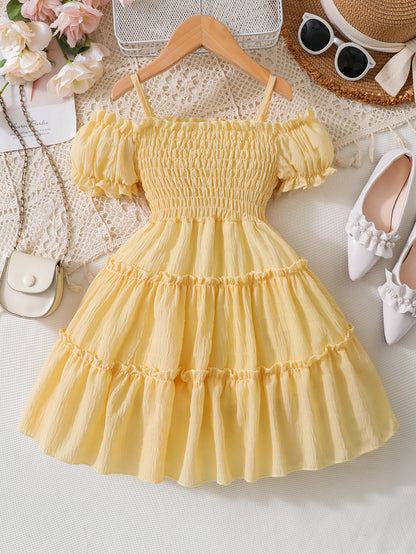 Tiered Puff Sleeve Summer Dress