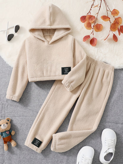 Cozy Fleece Hoodie & Jogger Set for Girls Wholesale