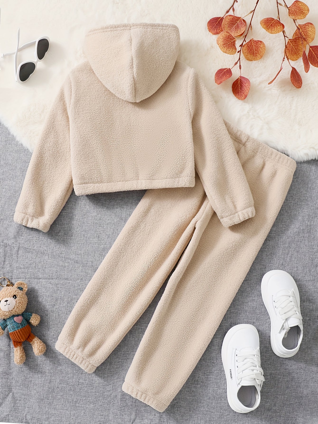 Cozy Fleece Hoodie & Jogger Set for Girls Wholesale